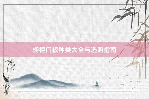 橱柜门板种类大全与选购指南
